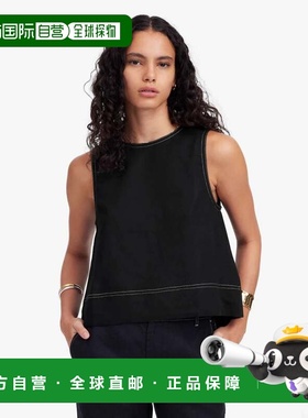自营Women's Madewell Suki Top Black  Linen Sleeveless Blouse