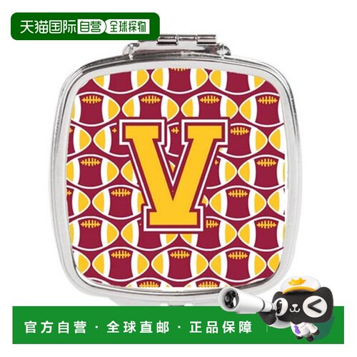 自营Carolines Treasures CJ1081-VSCM 字母 V 足球栗色和金正品