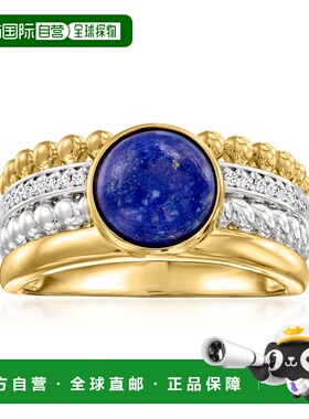 自营Ross-Simons Lapis and White Topaz Multi-Row Ring in Ster