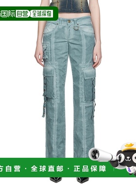 1h可退 香港直邮潮奢 Blumarine 蓝色情人 女士 蓝色孔眼长裤 P34