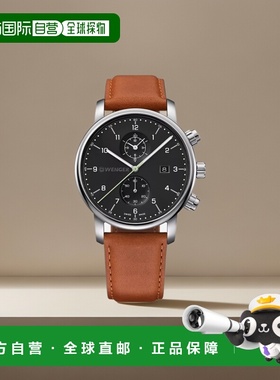 自营 WENGER Swiss Army 01.1743.121 都市经典黑色表盘计时码表