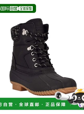 自营Tommy Hilfiger Rainah Boots Women's Black Round Toe Duck