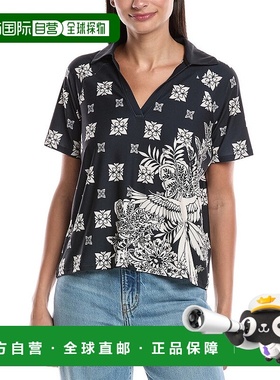 自营 Johnny Was Bee运动型方形POLO衫-黑色 女装美国直发奥莱