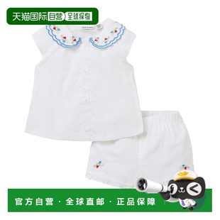 白色 自营 jackJanie和Jack刺绣花领搭配套装 and 美国奥莱 janie