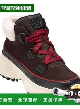 自营 Cole Haan Zerogrand Flurry女式黑巧克力人造毛皮徒步靴JOB