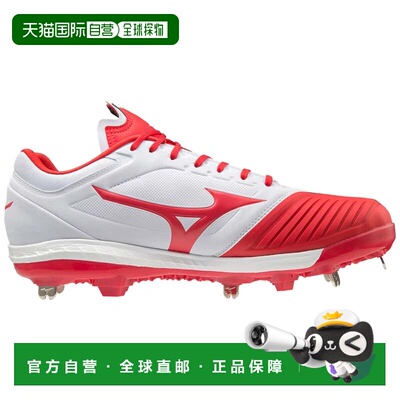 自营Women's Mizuno Sweep 5 White Red Lace Up Metal Softball
