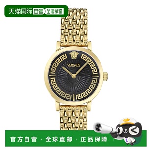 自营versace希腊Fortuna皮革手表-金色/黑色 美国奥莱直发