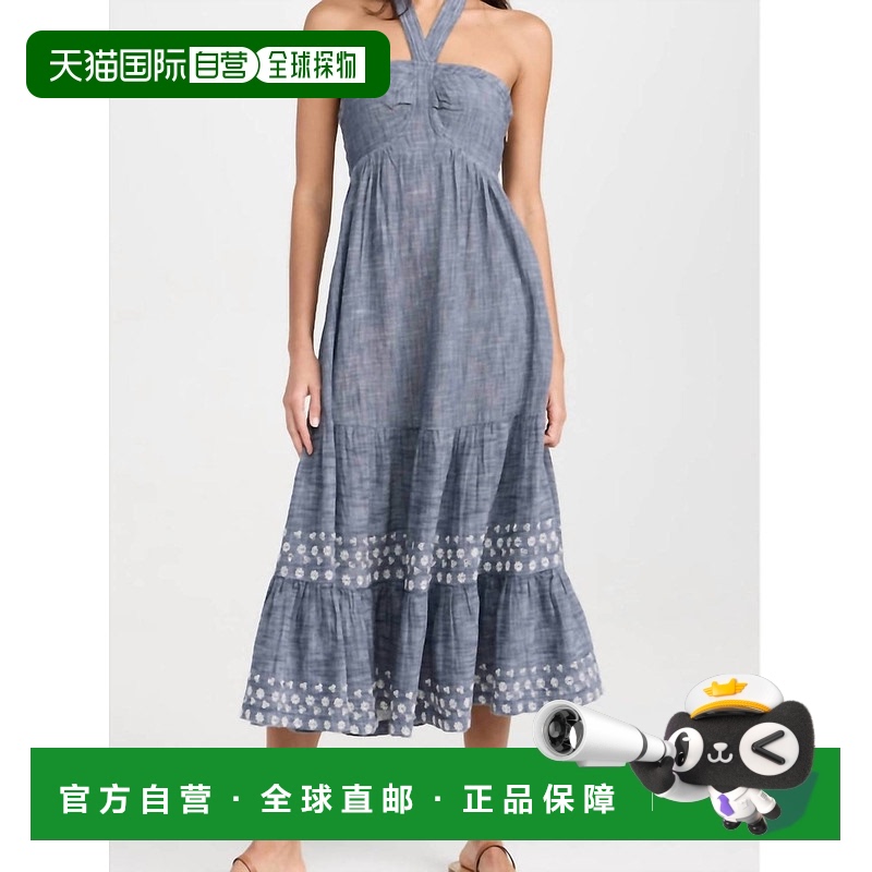 自营 cleobellaRaphaela Midi连衣裙在Chambray-Chambray 美国奥