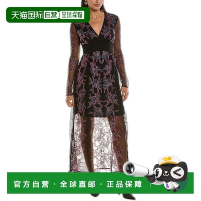 French Connection Emilia 刺绣长裙 - 黑色 【美国奥莱】直发