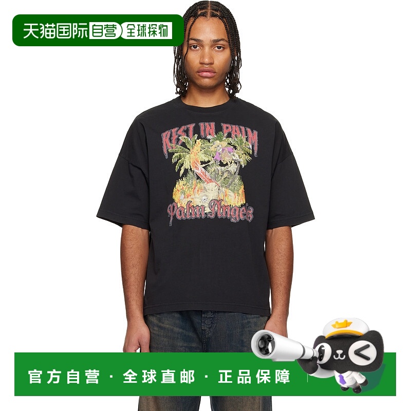 1h可退 香港直邮潮奢 Palm Angels 棕榈天使 男士 黑色 Rest In P