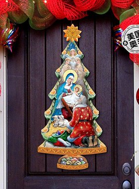 Designocracy Adoration Nativity Tree 木制圣诞装饰 G.DeBrekht