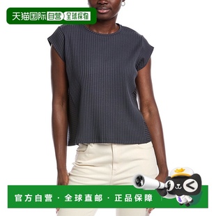 eileen 美国奥莱直发女装 fisher艾琳 灰色 费舍尔圆领上衣 自营