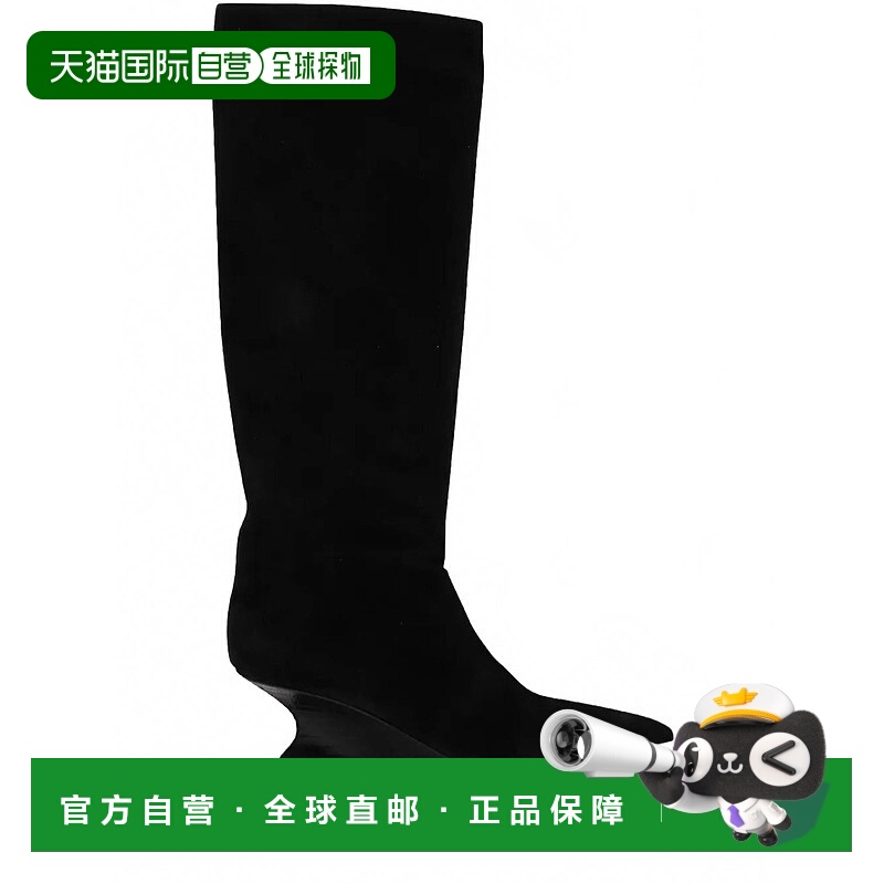 自营paris texas女式Nina靴子50Mm黑色绒面革-黑色绒面革 美国奥