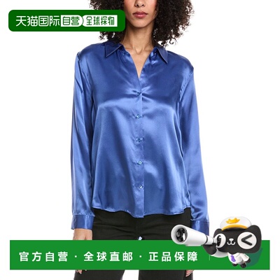 自营l'agenceL’AGENCE Tyler Silk Blouse - blue 美国奥莱直发