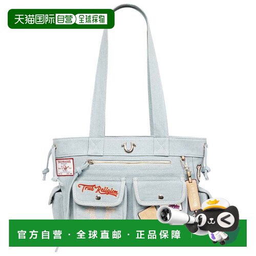 自营True Religion Multi-Patch Denim Tote - denim 美国奥莱直