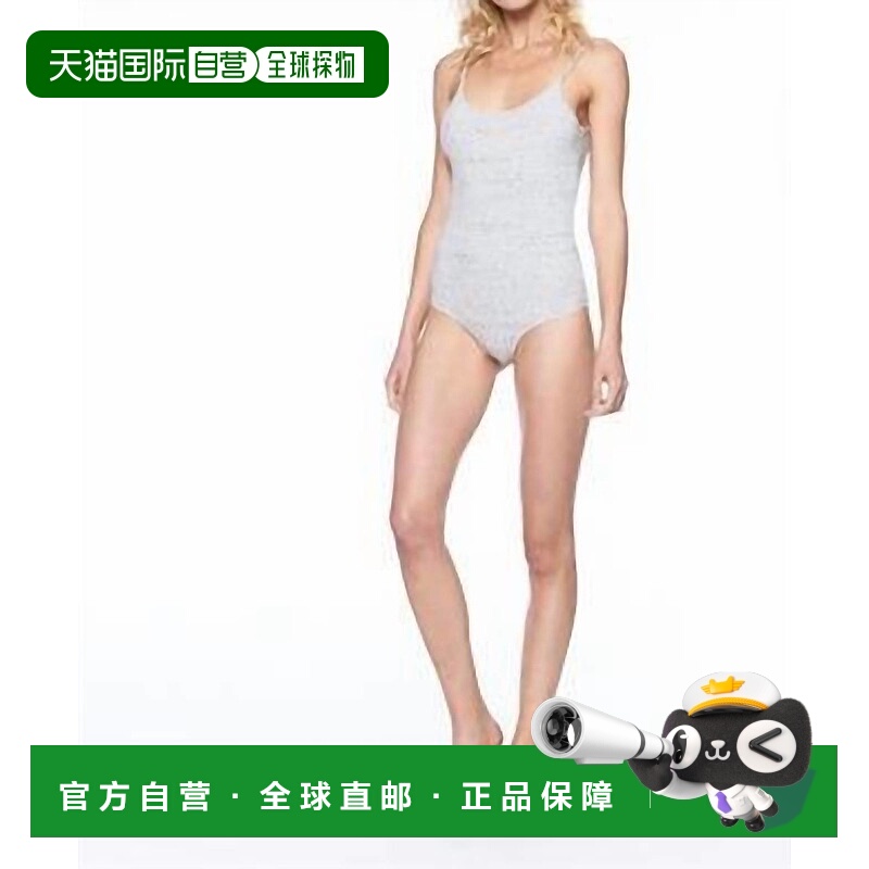 自营 david lerner浅希瑟灰色重磅罗纹针织背心连体衣 - 浅希瑟灰