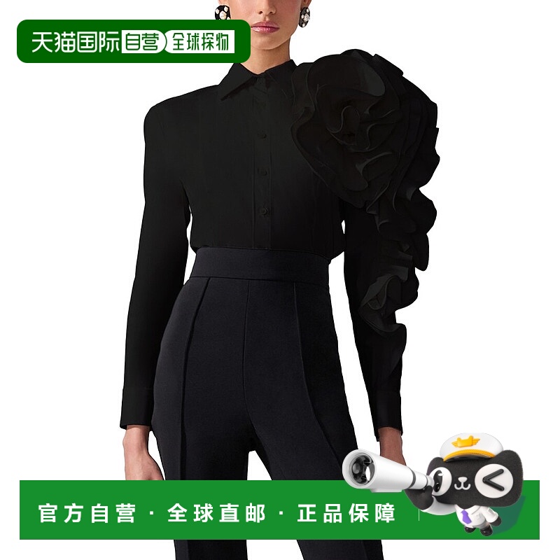 自营Carolina Herrera Button Down Blouse - black 美国奥莱直发