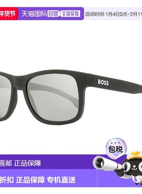 自营 Boss男士长方形太阳镜B1568S 003T4哑光黑色55mm-003T4 美国