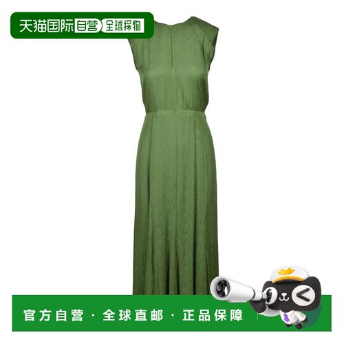 自营patrizia pepeLong Flared Dress - Green - green 美国奥莱