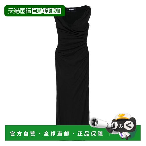 自营jacquemusMaxi Dress with Ruched Bodice - black 美国奥莱