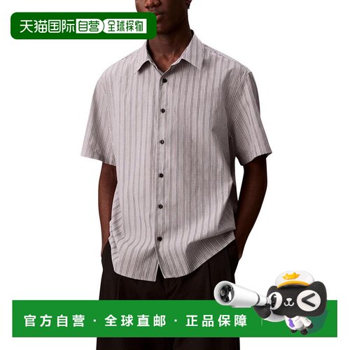 【美国直邮】calvin klein/凯文克莱 男士 衬衫短【付后1h可退】