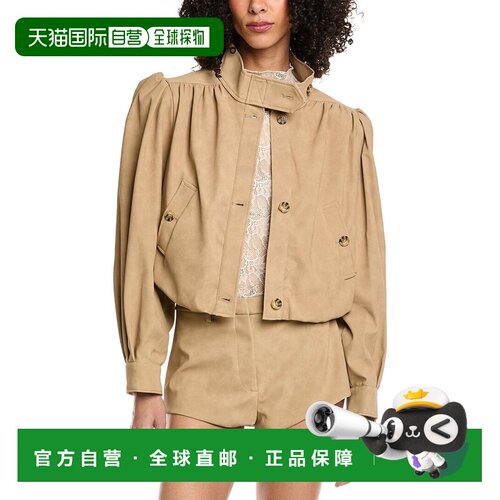 自营Bardot Leon Vegan Leather Jacket - tan 美国奥莱直发