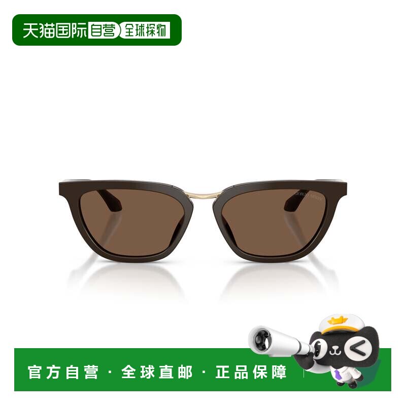 自营giorgio armani0ar8253u棱角醋酸纤维太阳镜，金色金属桥-棕