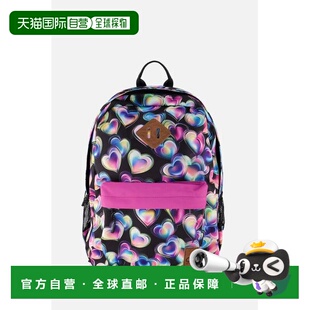 自营deux par deuxKids Backpack Black Printed With Hearts - b