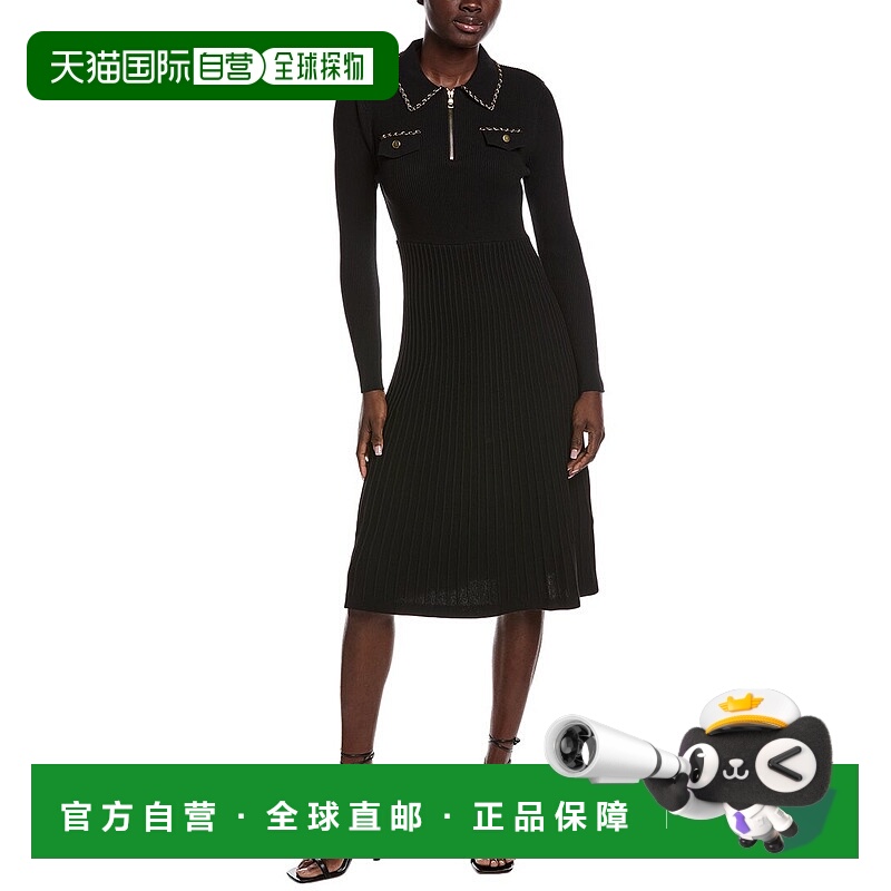 自营Nanette Nanette Lepore 1/4-Zip Sweaterdress - black 美国