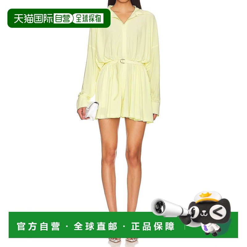 自营 norma kamali大号男朋友迷你裙黄油黄-黄油黄 美国奥莱直发