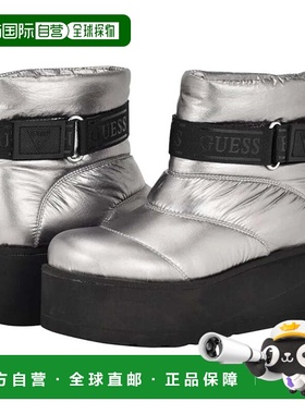 自营Guess Jilona Boots Women's Pewter Round Toe Ankle Platfo