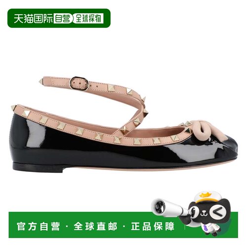 自营valentinoRockstud Ballerina Shoes Black - black 美国奥莱