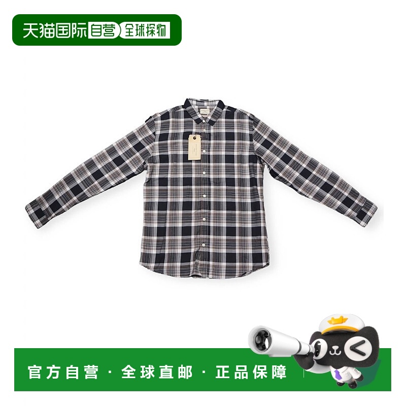 自营 selected男士 Onetatc 胡桃木格纹长袖衬衫 - 胡桃木格纹 美