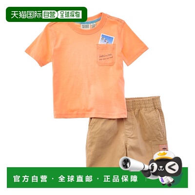 自营Scotch & Soda 2pc t恤及短款套装-橙色 美国奥莱直发