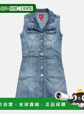 自营guess莎伦牛仔连衣裙（7-14）-mstn工厂水洗 【美国奥莱】直