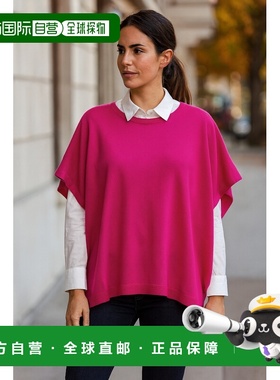 自营in2Cashmere Versatile Pullover Poncho - cerise 美国奥莱