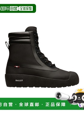 自营Bally Croker 6239720 男士黑色小牛皮 Shirling-Lined 靴子
