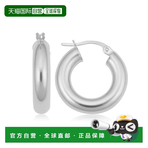 自营sabrina14K White Gold Hoop Earrings - white gold 美国奥