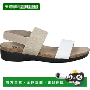 天然革 天然皮革凉鞋 美国奥莱直 白色 自营munro双鱼座女式