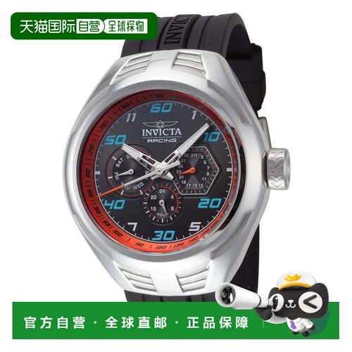 自营Invicta Men's Racing 46mm石英手表IN-47725-黑色 美国奥莱