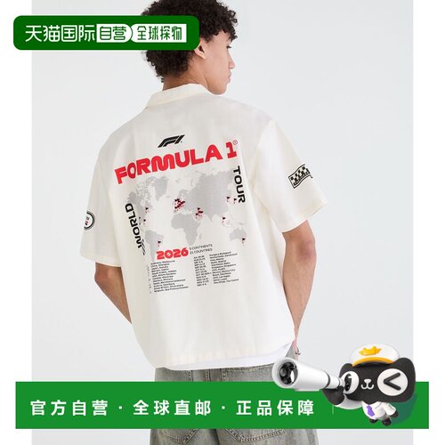 自营Aeropostale Formula 1世界巡回赛2026宽松的机械衬衫-花卉白
