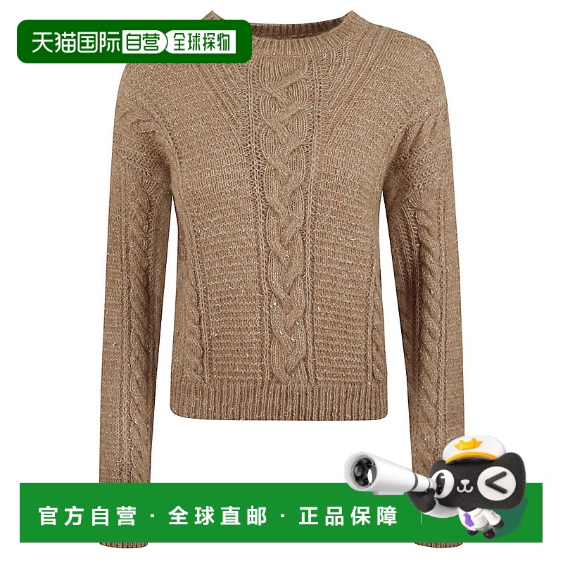自营max maraCamel Alpaca Blend Sweater With Lurex Accents -