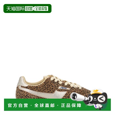 自营autryWindspin Leopard Metallic Accents Sneakers - brown