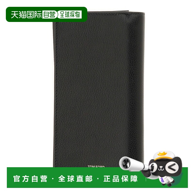 自营tom fordVertical Leather Wallet - black 美国奥莱直发