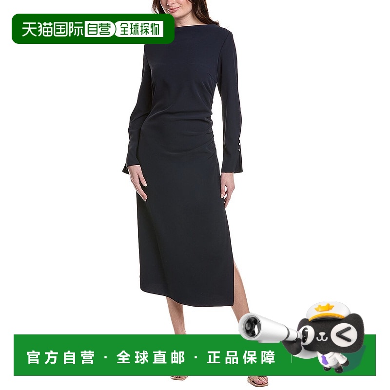 自营Marella Luchino Midi连衣裙-黑色 美国奥莱直发
