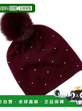 自营sofiacashmere热固珍珠质地羊绒帽-红色 美国奥莱直发帽子