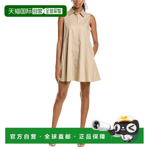 自营Kenneth Cole无袖空中飞人迷你连衣裙-棕色 美国奥莱直发