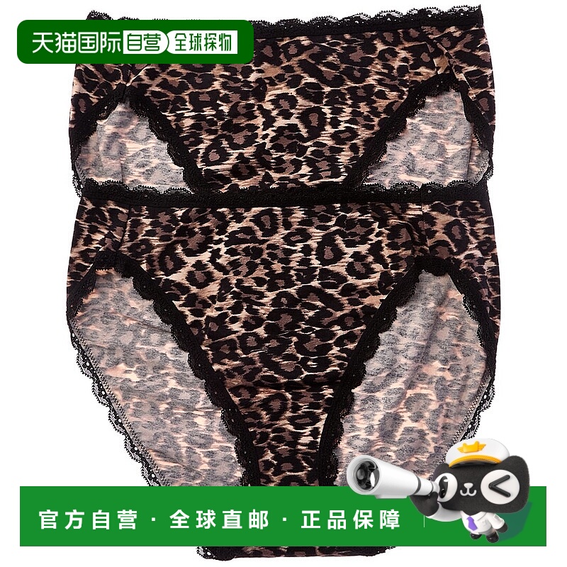 自营b.tempt’d by Wacoal 2pk Inspired Eyelet Hi-Leg - black