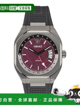 自营versaceV-Contempo GMT Automatic Watch - black/gun/burgun