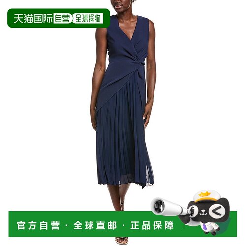 自营Kay Unger Petra Tea-Length Dress - blue 美国奥莱直发性感